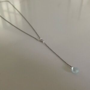 Chan Luu Silver and Aquamarine Lariat Necklace